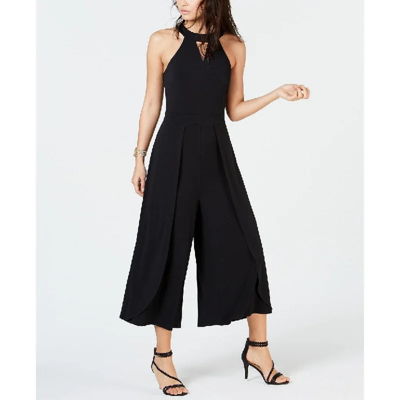 Lace Design Thalia Sodi Women's Wide-Leg Jumpsuit Black Size Small