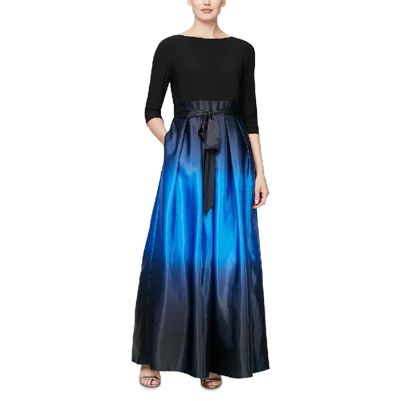 Fashionable And Versatile SL Fashions Women's 3/4 Sleeve Ombre Gown Blue Size 8