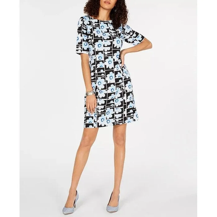 Fashion Expert Alfani Women's Floral Print Sheath Dress Black Size 14 Petite - 14 Petite