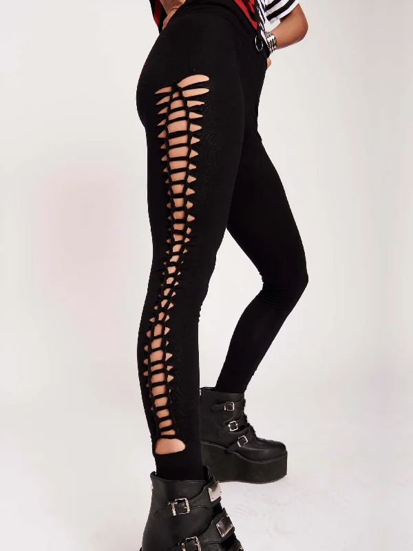 Layered Style Lattice Web Legging
