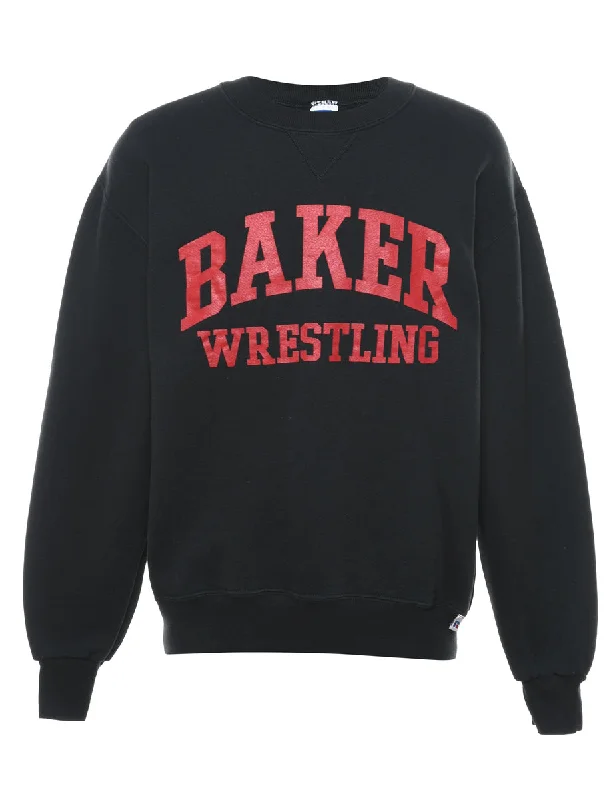 Short Design Baker Wrestling Printed Sweatshirt - M