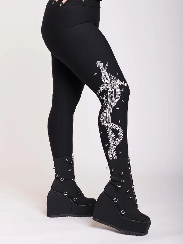 Stand-up collar design Snake Dagger Legging