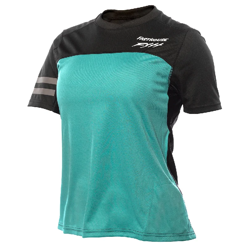 Black And White Style Alloy Sidewinder SS Women's Jersey - Black/Teal