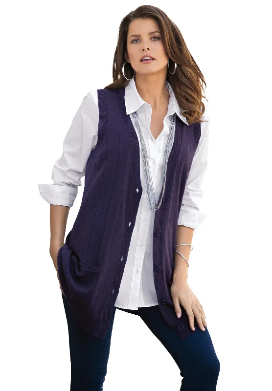 Creative Style Fine Gauge Drop Needle Sweater Vest