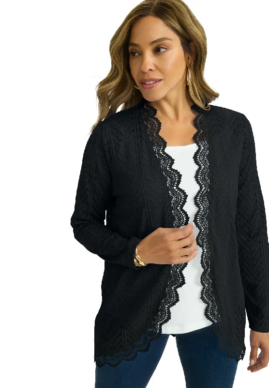 Sports Yoga Style Stretch Knit Lace Topper