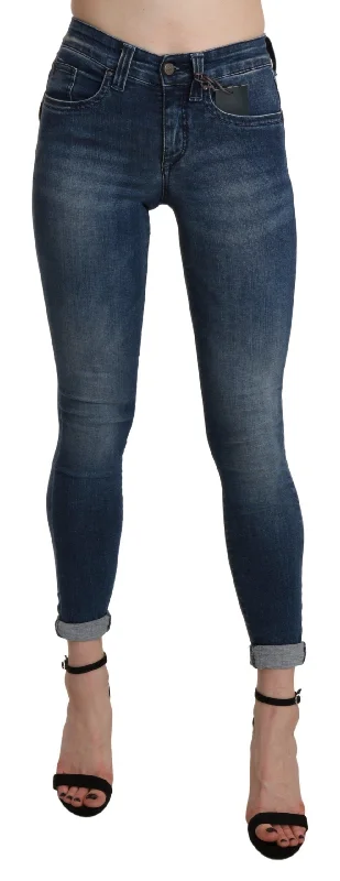 Classic Choice Ermanno Scervino  Washed High Waist Skinny Cropped Cotton Women's Jeans