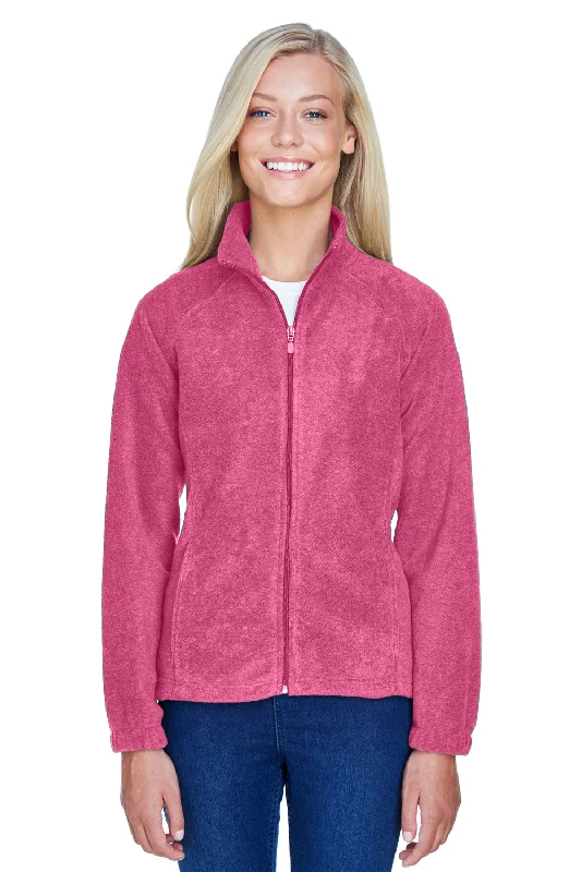 Harriton Womens Pill Resistant Fleece Full Zip Jacket - Charity Pink