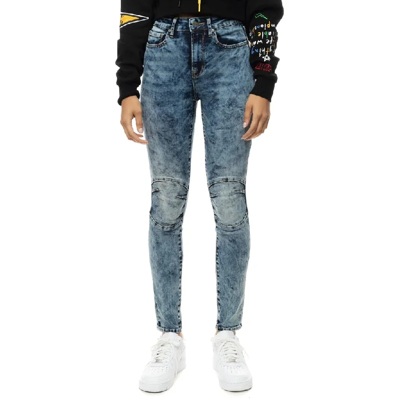 Fashion Must-have High Rise Super Skinny Moto Jeans - Fairfax Blue