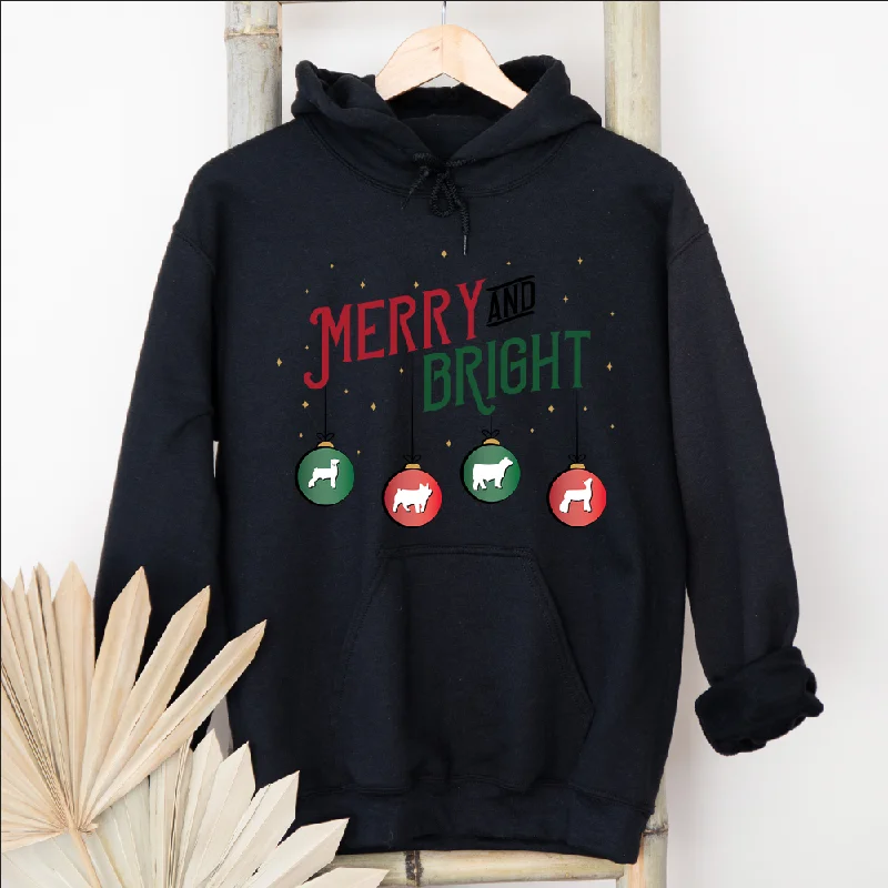 Merry & Bright Christmas Animals Hoodie (S-3XL) Unisex - Multiple Colors!