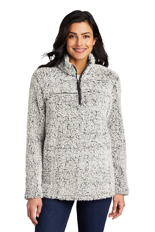 Port Authority Womens Cozy Sherpa Fleece 1/4 Zip Jacket - Heather Grey