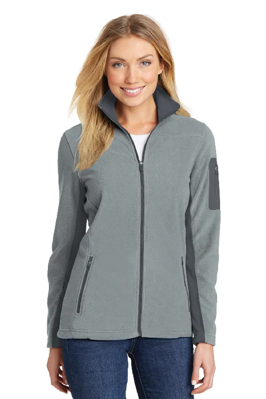 Port Authority Womens Summit Full Zip Fleece Jacket - Frost Grey/Magnet Grey