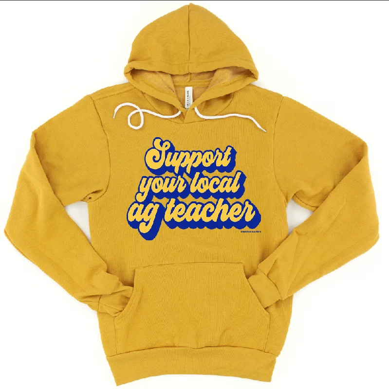 Elegant Classic Retro Support Your Local Ag Teacher FFA Hoodie (S-3XL) Unisex - Multiple Colors!