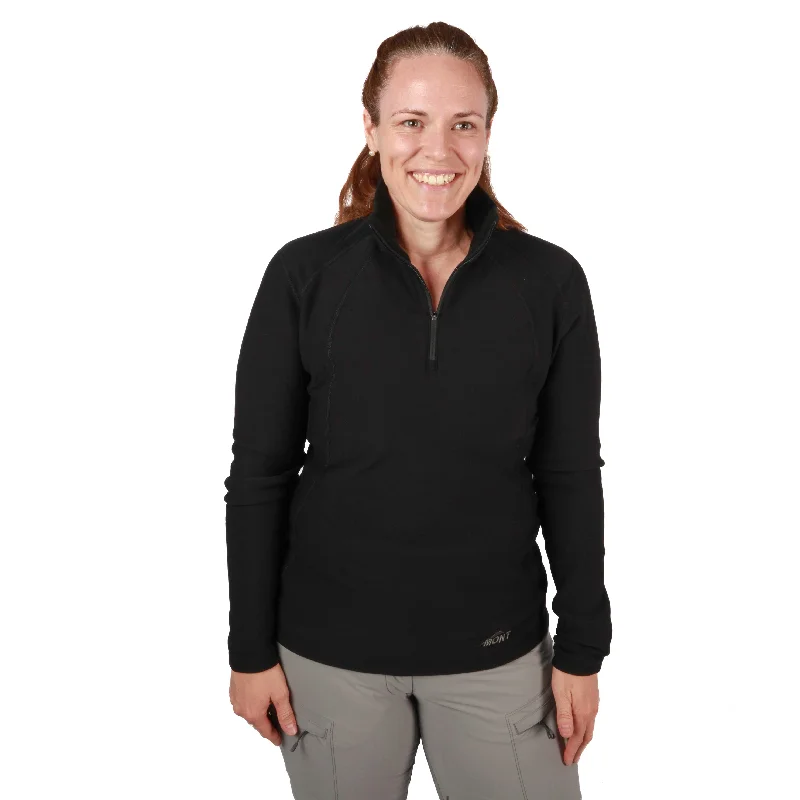 Cozy Vibes Slinx Zip Quarter Polo Black Women