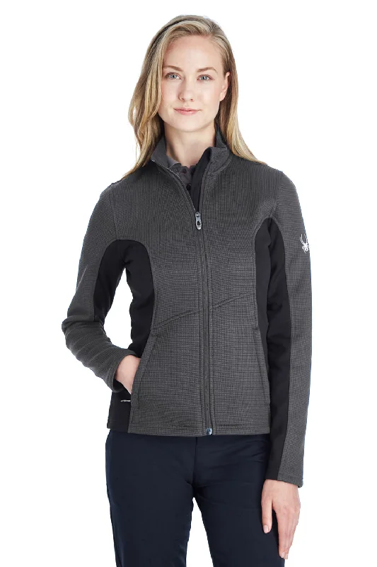 Soft Wear Spyder Womens Constant Full Zip Sweater Fleece Jacket - Polar Grey/Black