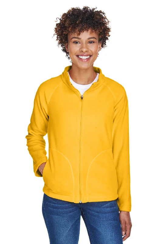 Team 365 Womens Campus Pill Resistant Microfleece Full Zip Jacket - Athletic Gold - Closeout