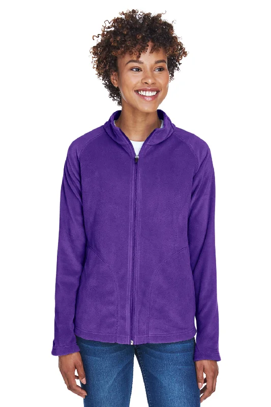 Team 365 Womens Campus Pill Resistant Microfleece Full Zip Jacket - Purple