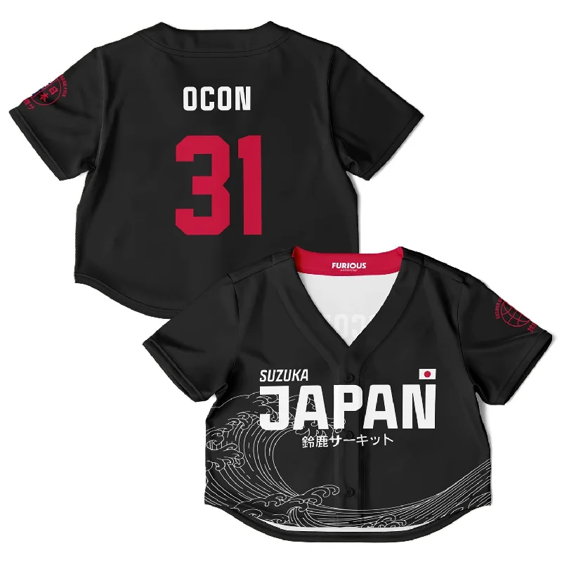 Ocon - Carbon Black Suzuka "Great Wave" Crop Top