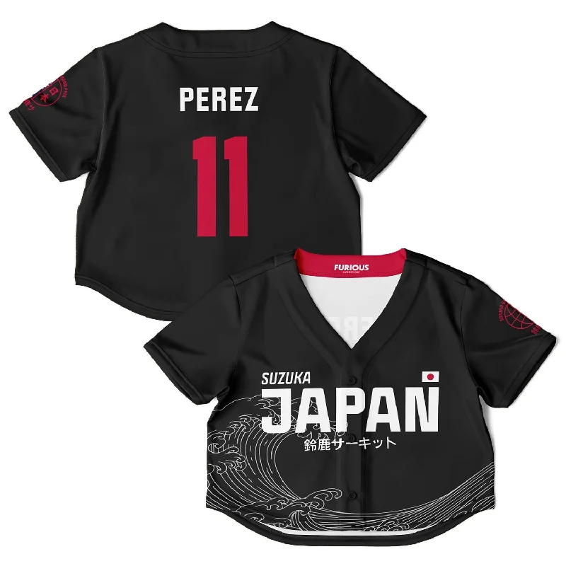 Perez - Carbon Black Suzuka "Great Wave" Crop Top