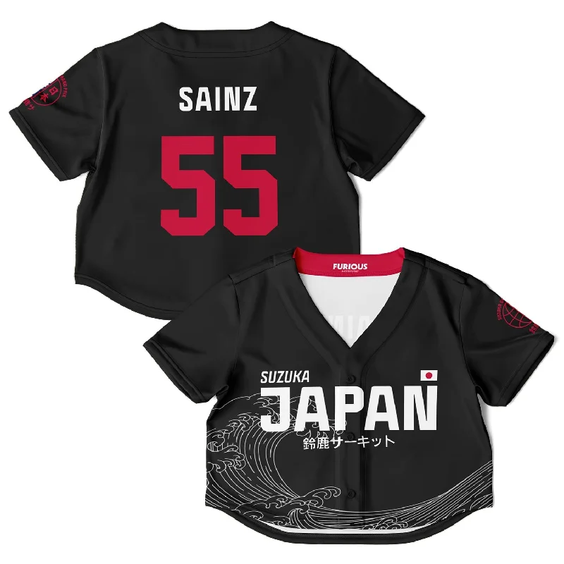 Sainz - Carbon Black Suzuka "Great Wave" Crop Top