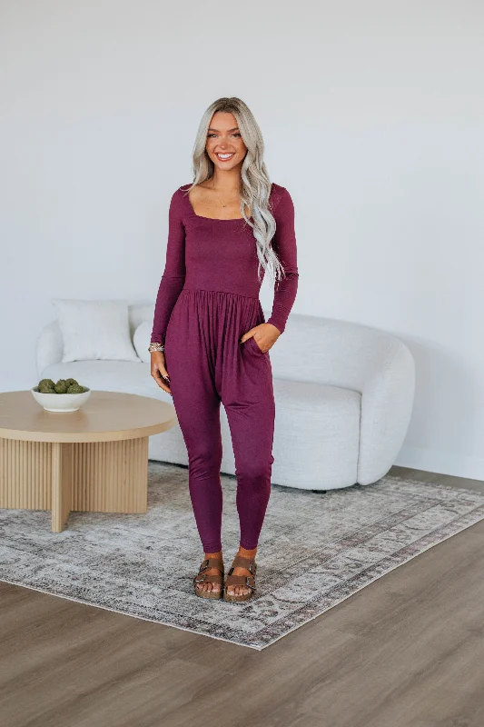 Solene Jumpsuit - Plum