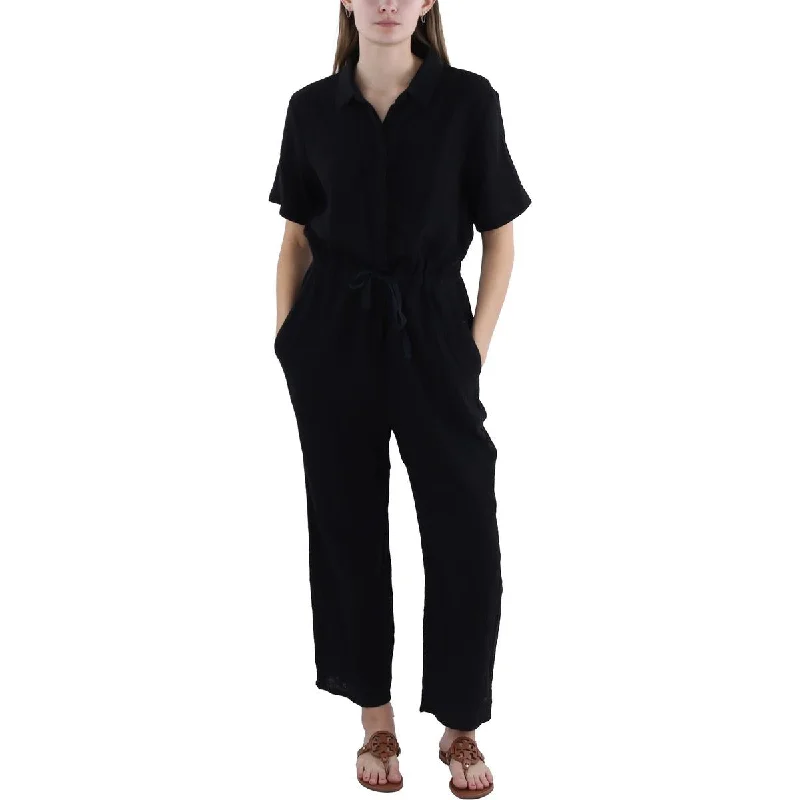 Womens Cotton Short Sleeves Jumpsuit