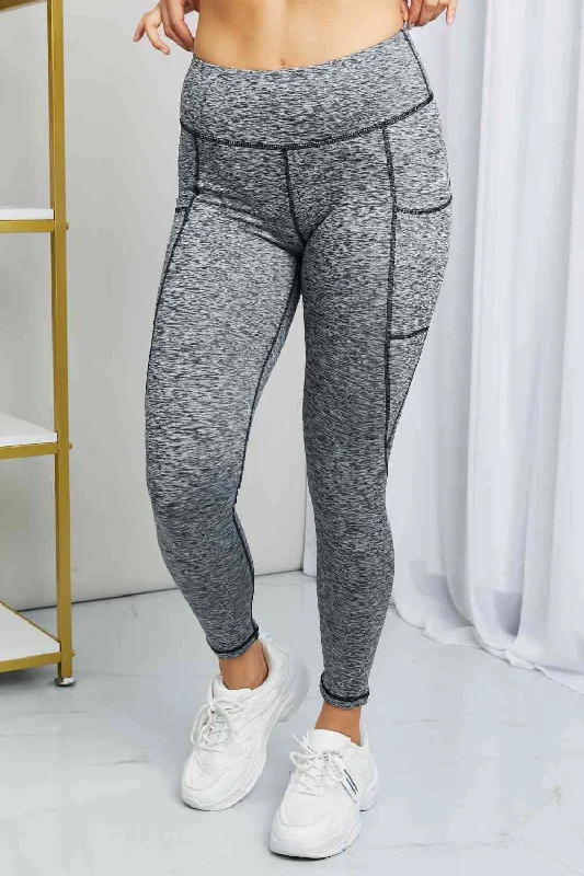 Rae Mode Full Size Heathered Wide Waistband Yoga Leggings